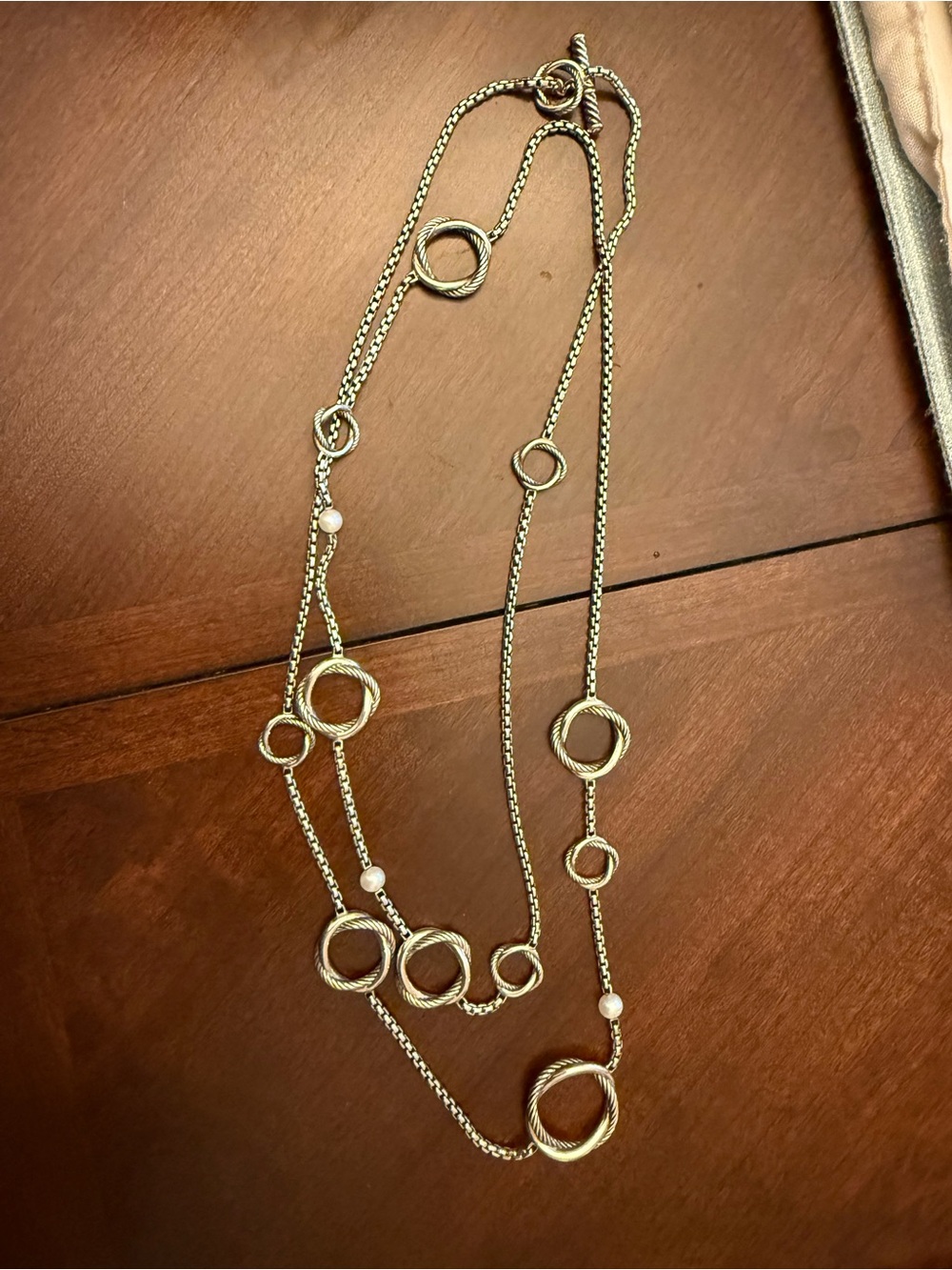 David Yurman Pearl infinity station necklace